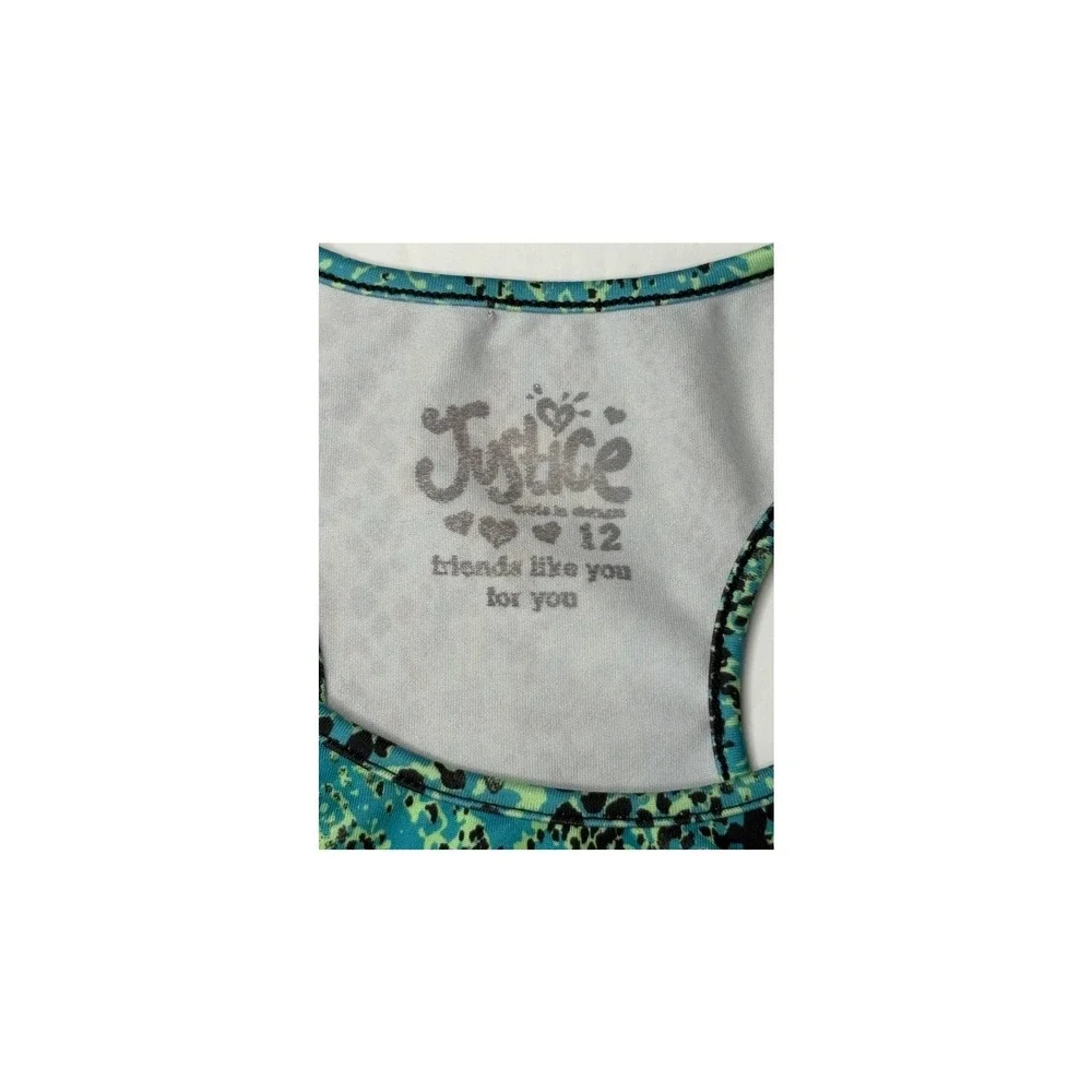 Justice Girls Sports Bra Green Snake Print 12 Animal Print‎